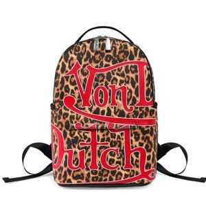 New Von Dutch Leopard Print Backpack Medium